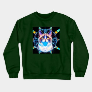 Psychedelic Space Kitty Crewneck Sweatshirt